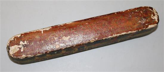 A 19th century Persian papier mache scribes case, 9in.
